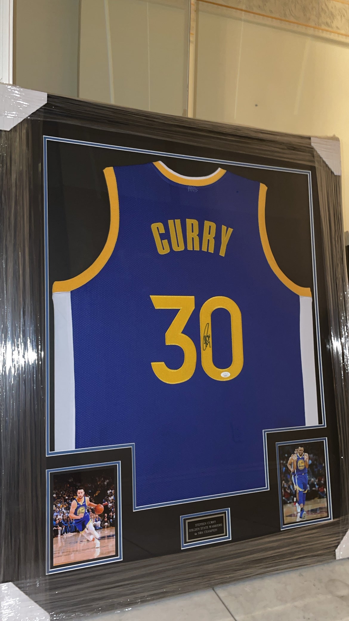 framed steph curry jersey