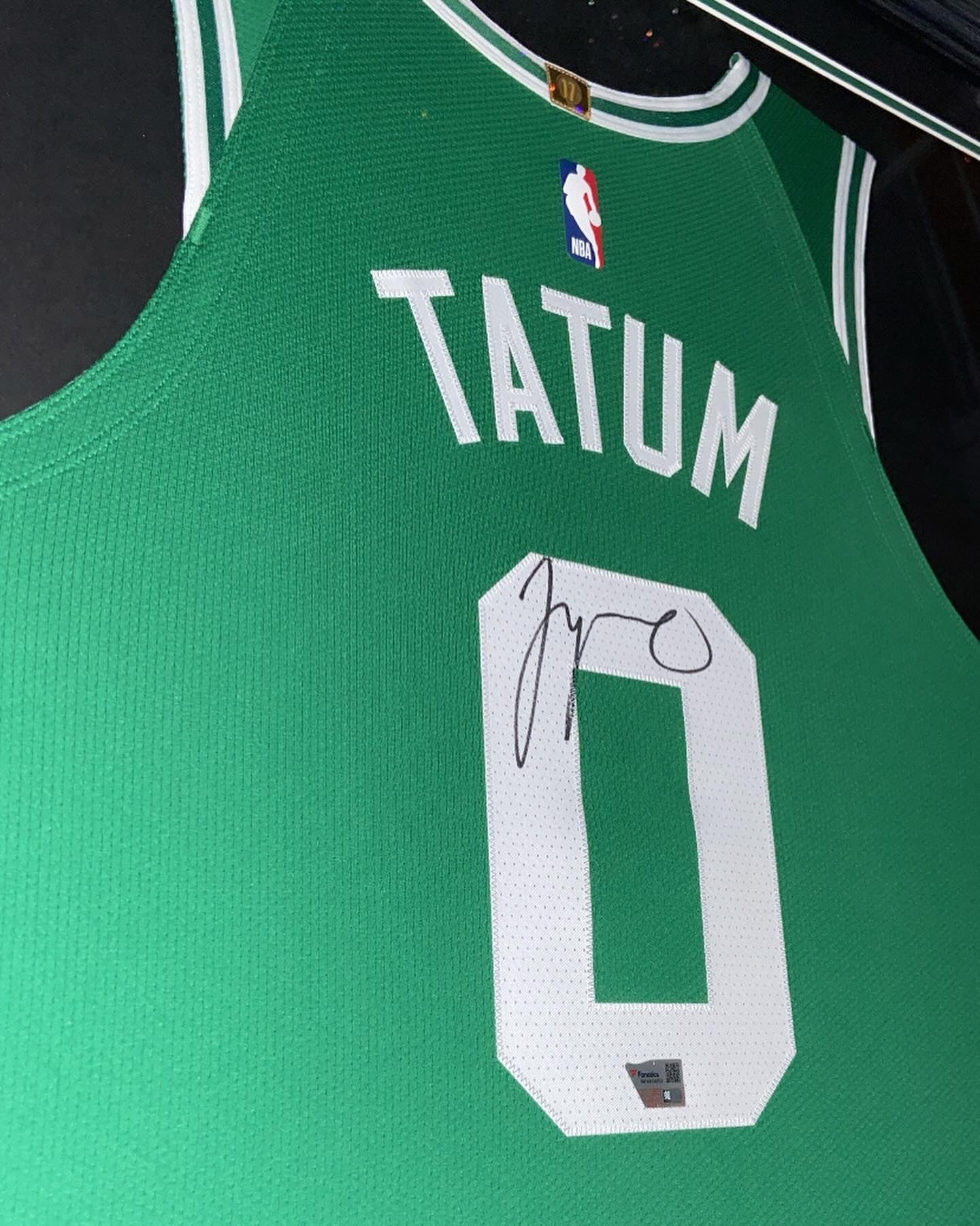 Jayson Tatum Autographed Framed Jersey Authenticated by FANATICS