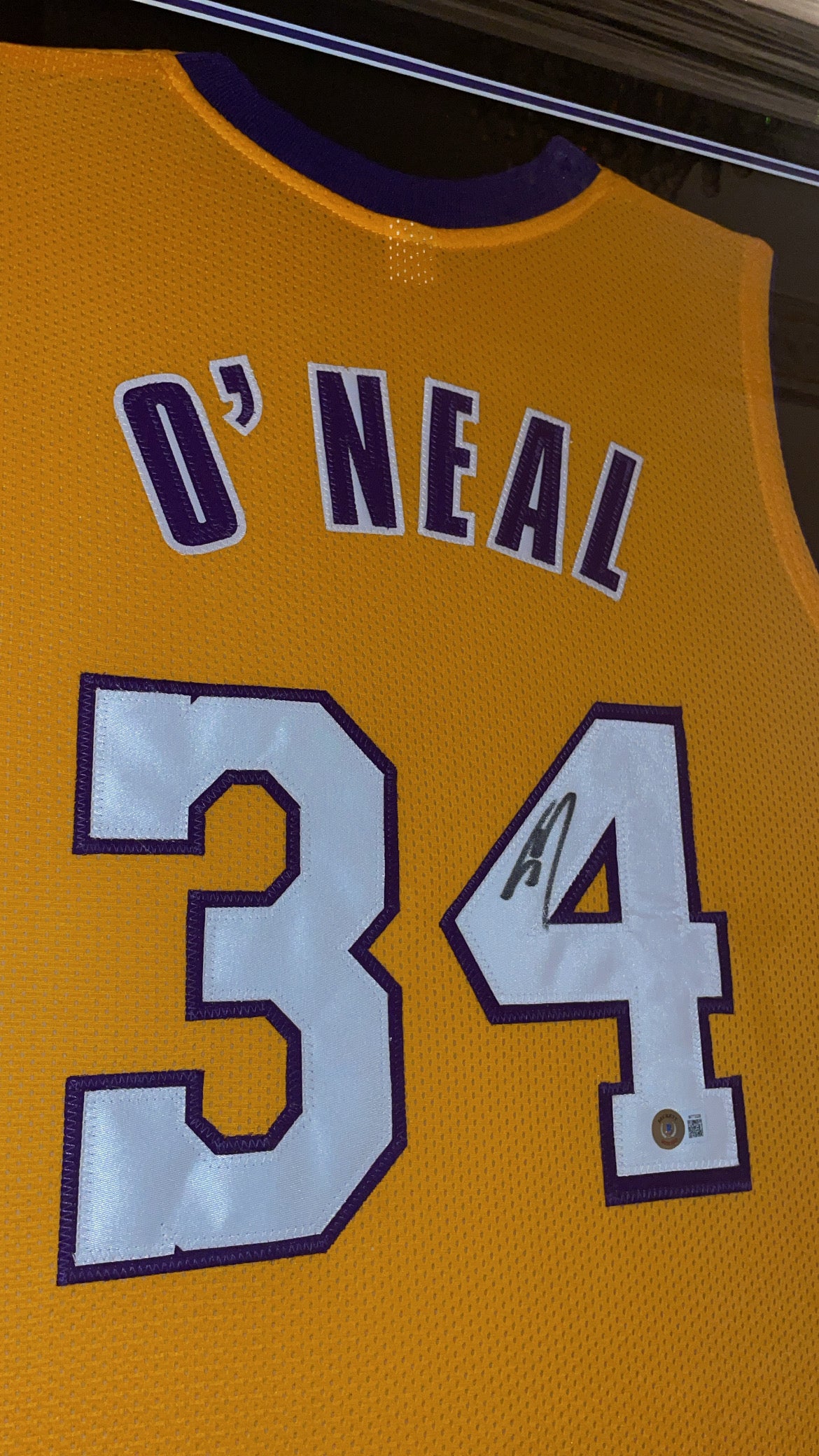 Shaquille O'Neal Framed Autographed Los Angeles Lakers Jersey Authenticated by Beckett (With Pictures).