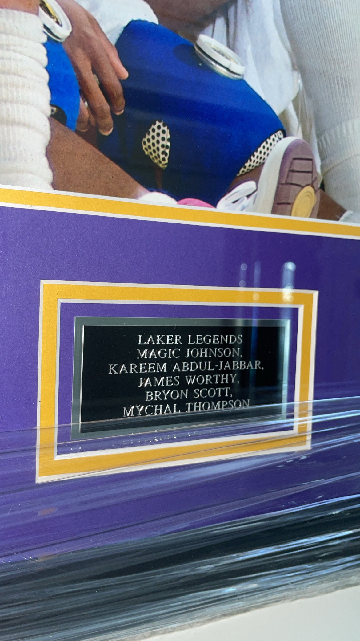 Laker Legends Johnson, Jabbar, Worthy, Scott & Thompson Autographed Photo Authenticated by Beckett