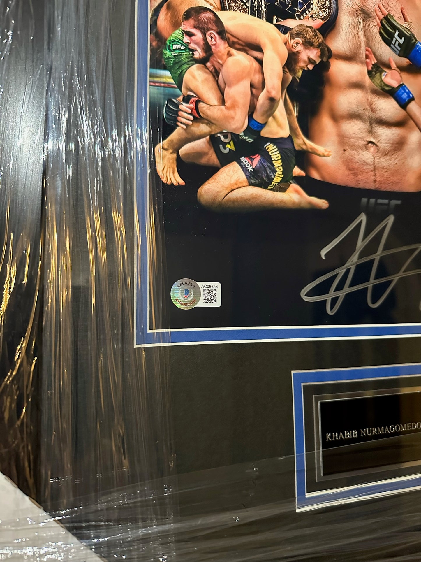Khabib Nurmagomedov Autographed Framed Photograph Authenticated By Beckett