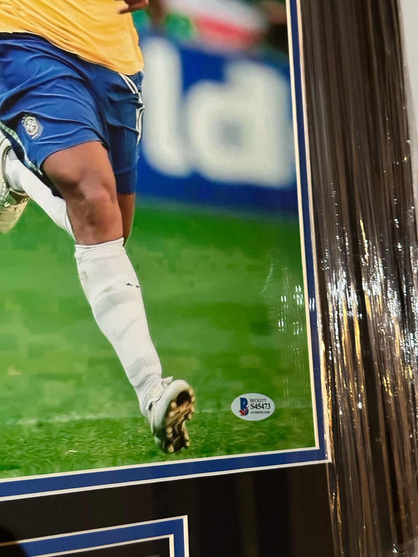 Brazil Ronaldinho Autographed Framed Photo Authenticated by Beckett