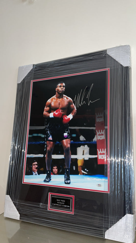 Mike Tyson Autographed Framed Boxing Photo – PSA Authenticated