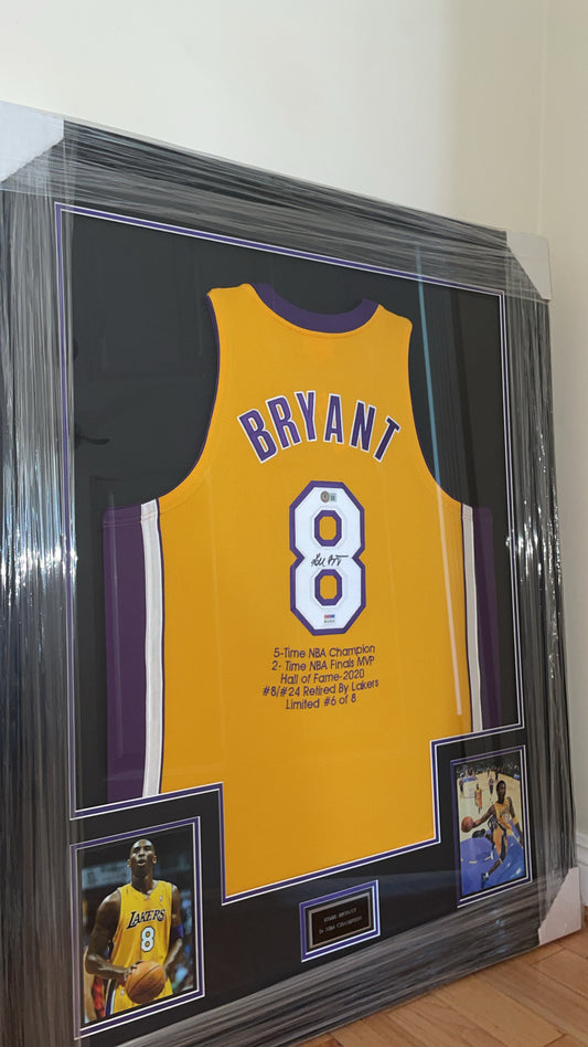Kobe Bryant Autographed Framed Lakers Jersey – Limited Edition – Beckett Authenticated