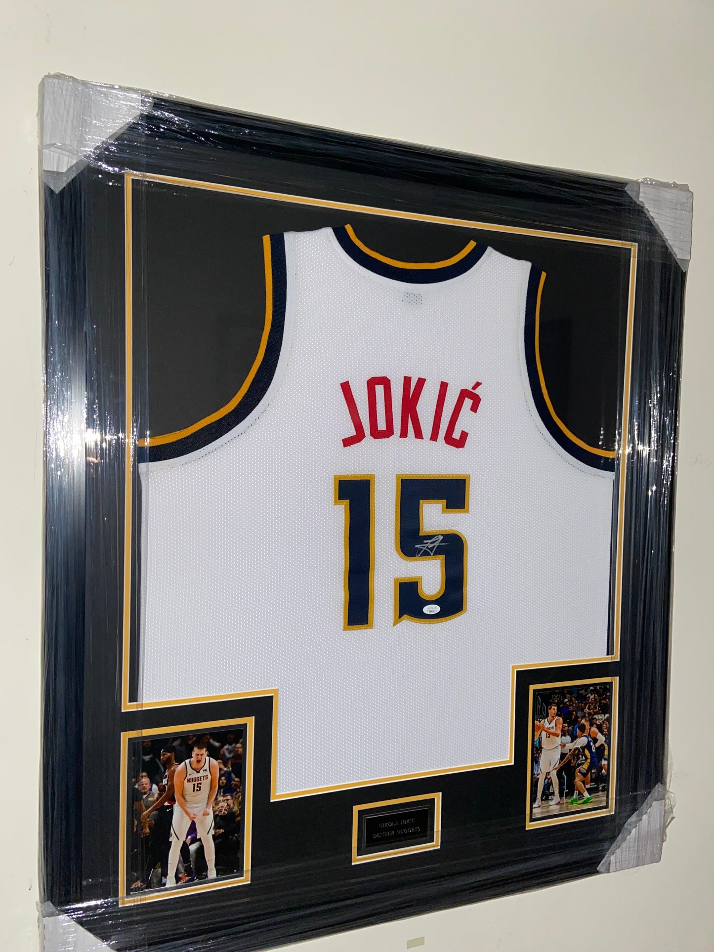 Nikola Jokic Denver Nuggets Autographed Framed Jersey Authenticated by JSA