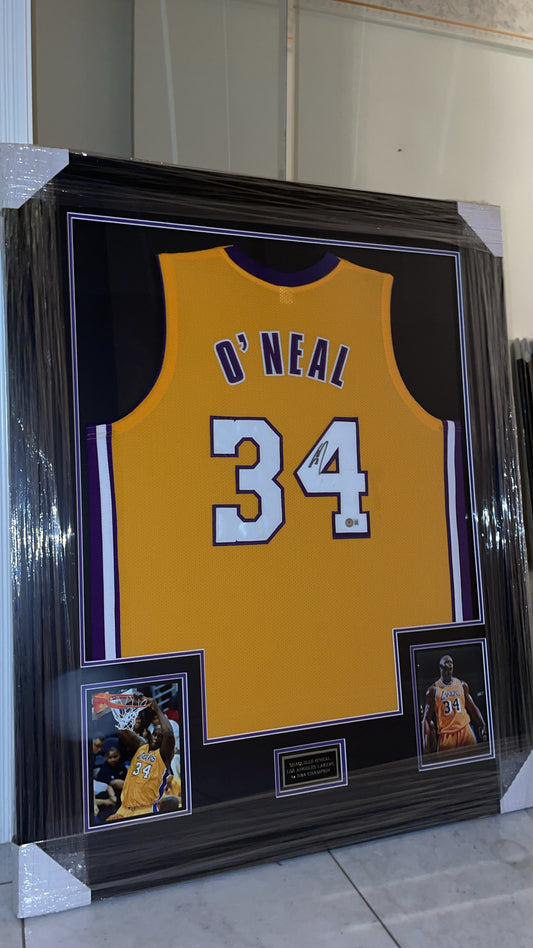 Shaquille O'Neal Framed Autographed Los Angeles Lakers Jersey Authenticated by Beckett (With Pictures).