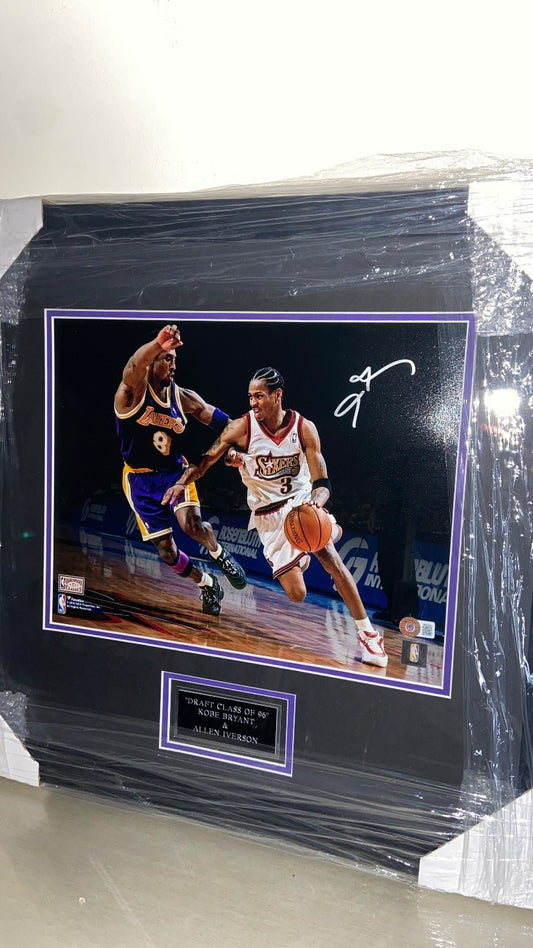 Allen Iverson Autographed Photo vs. Kobie Bryant Authenticated by Beckett