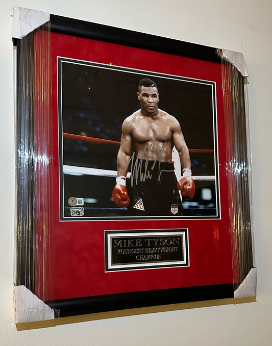 Mike Tyson Autographed Framed Photo Authenticated by Beckett