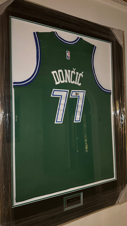 Luka Doncic Dallas Mavericks Autographed Framed Jersey Authenticated by Beckett