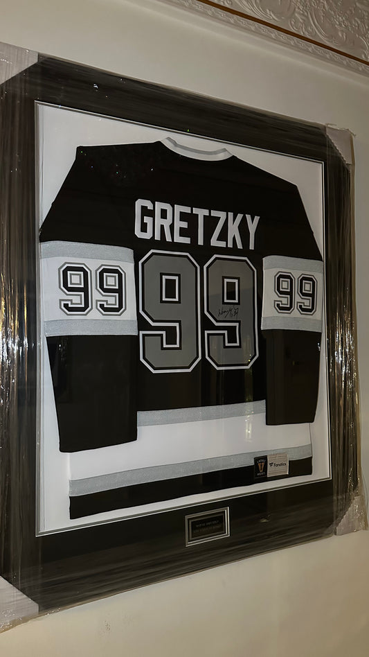 Wayne Gretzky Autographed Framed Jersey Authenticated by JSA